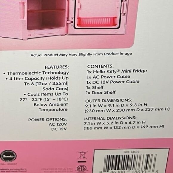 Hello Kitty Mini Fridge - Picture 7 of 7